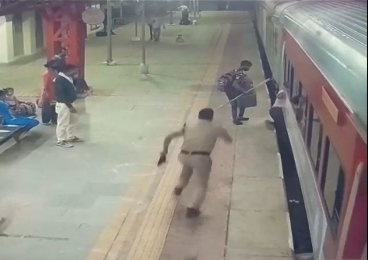 Soldier saved life of a passenger who was dragged between train-platform
