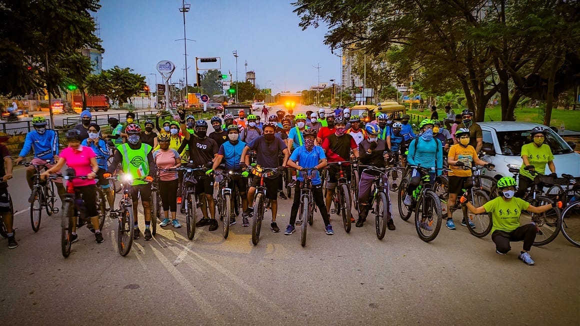 Cycle rally taken out from Mohali for the protection of eagles