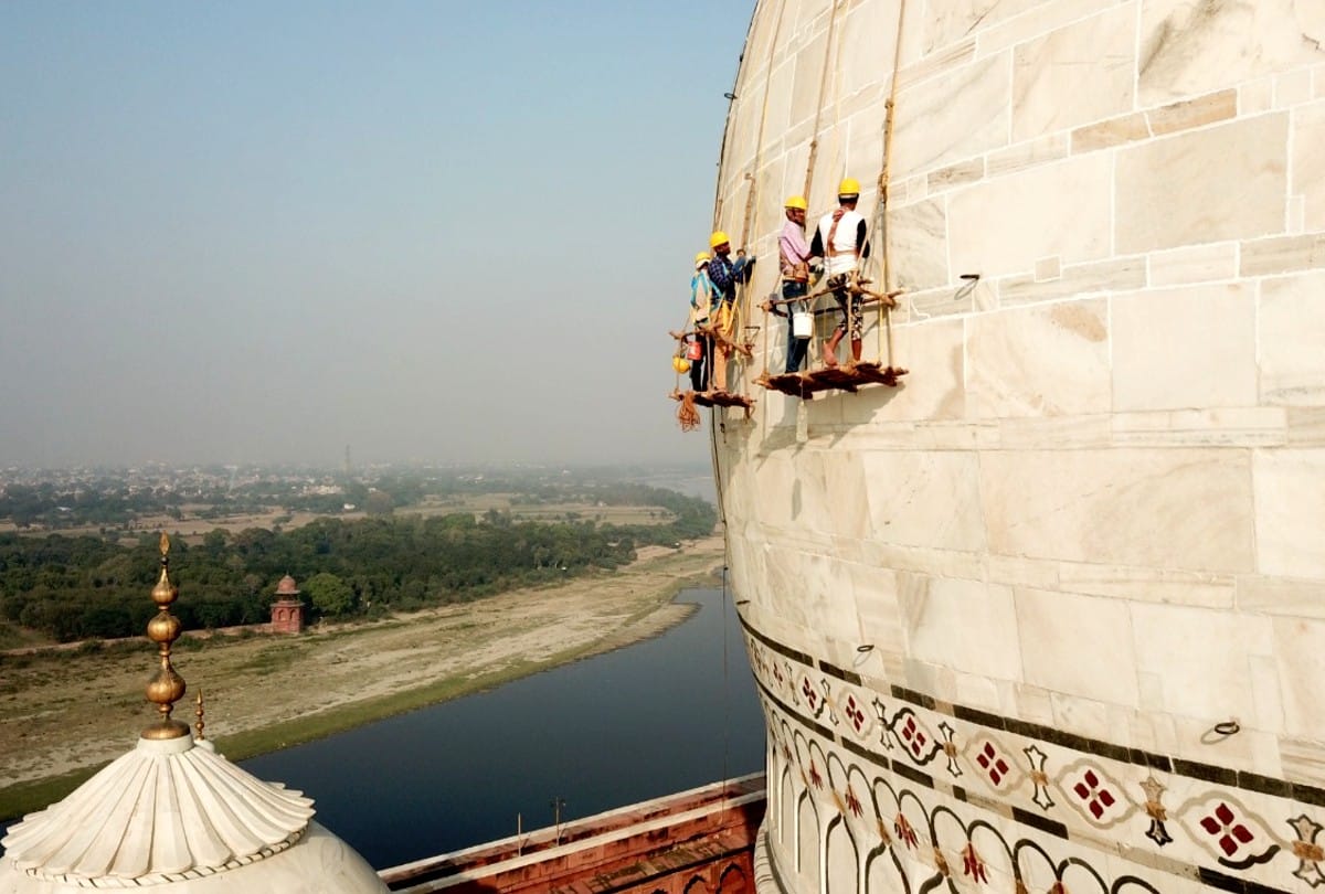 Conservation work on main dome of Taj Mahal after 77 years in Agra