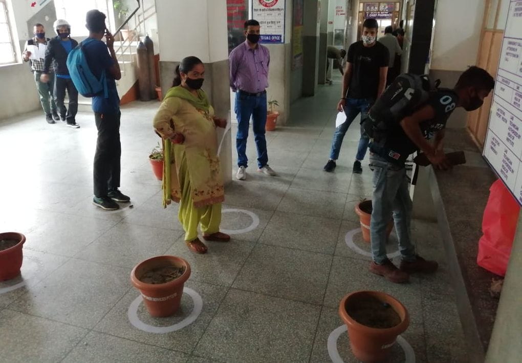 Removed dirty sheets from the bed, shells were used to create social distance in  jogindernagar hospital