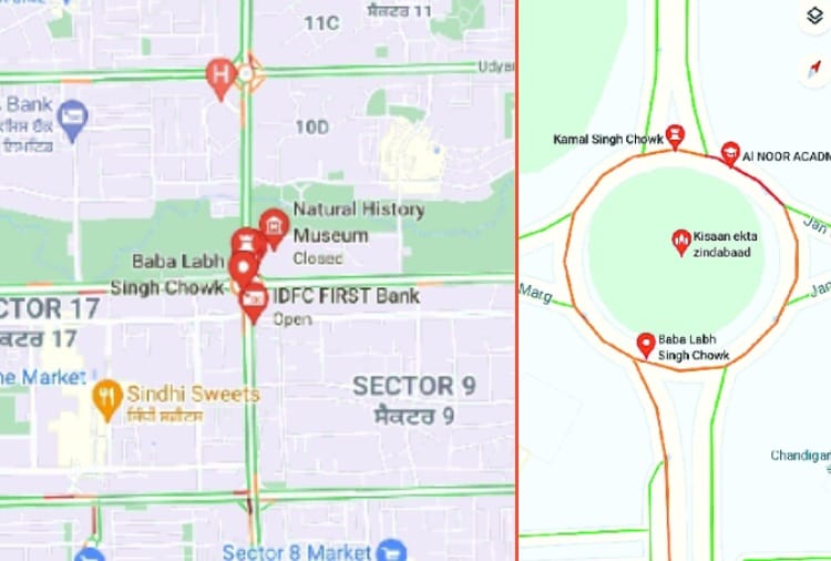 Name of Chandigarh famous Matka Chowk appeared on Google as Baba Labh Singh Chowk, Corrected Mistake after Objection