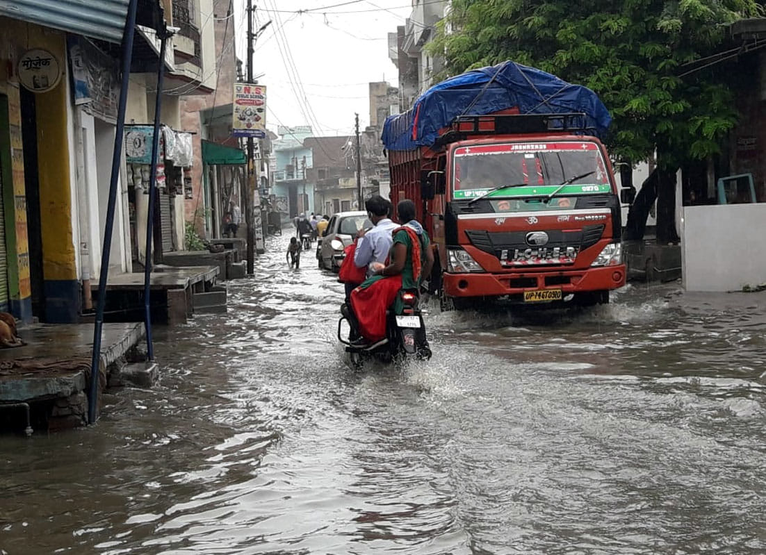 Waterlogging caused by continuous rain