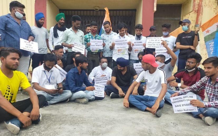 Protest Against offline Exam