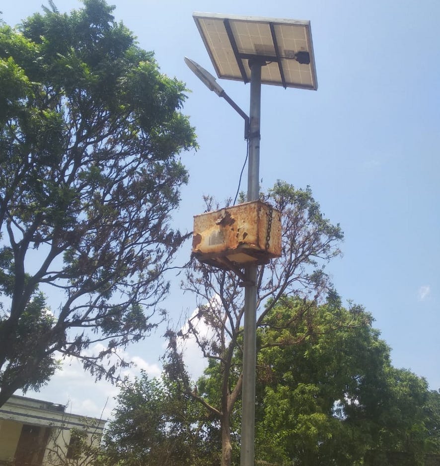 Solar lights became a showpiece in the village
