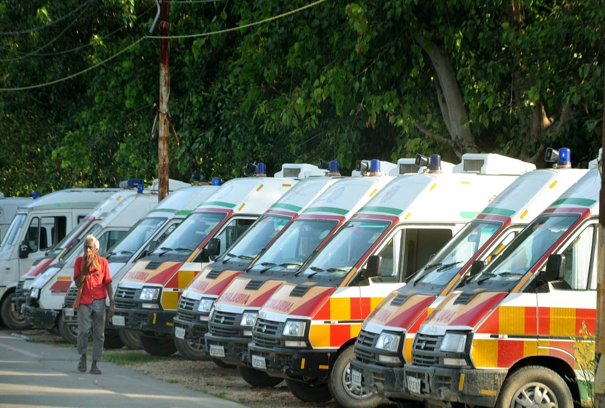 108, 102 ambulance drivers strike, stray patients