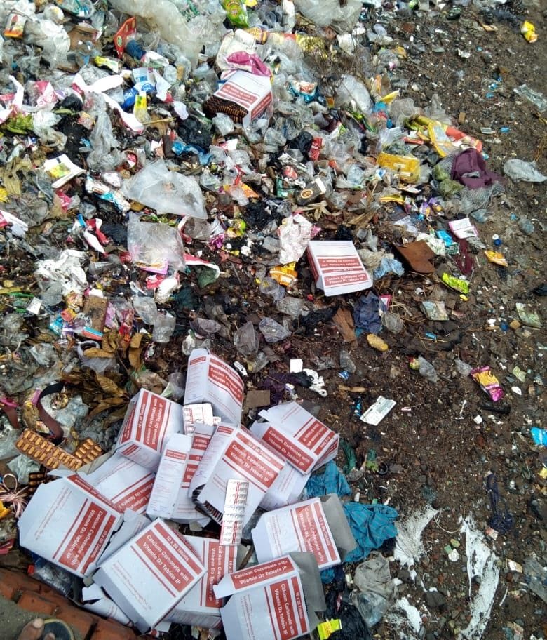 Pregnant medicines thrown in the garbage heap