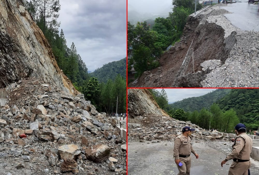 Uttarakhand Weather Update today: All weather Road 20 meter area collapse and badrinath highway closed photos