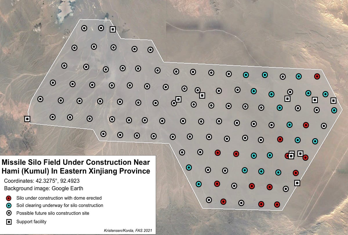 Missile silo: China is building second underground nuclear missile stockpile in Xinjiang, US report claims