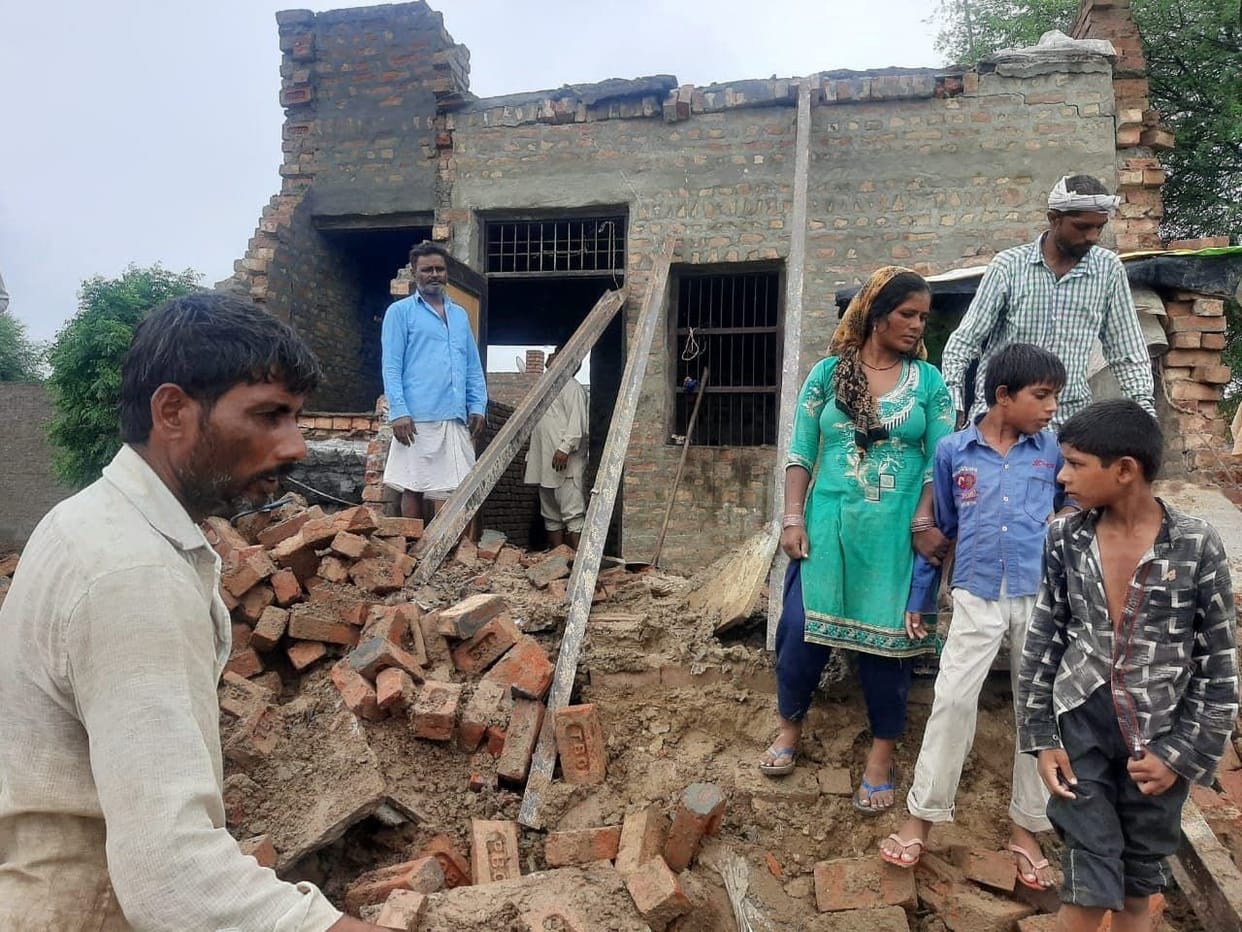 Two houses collapsed in Karsola and Julana due to rain