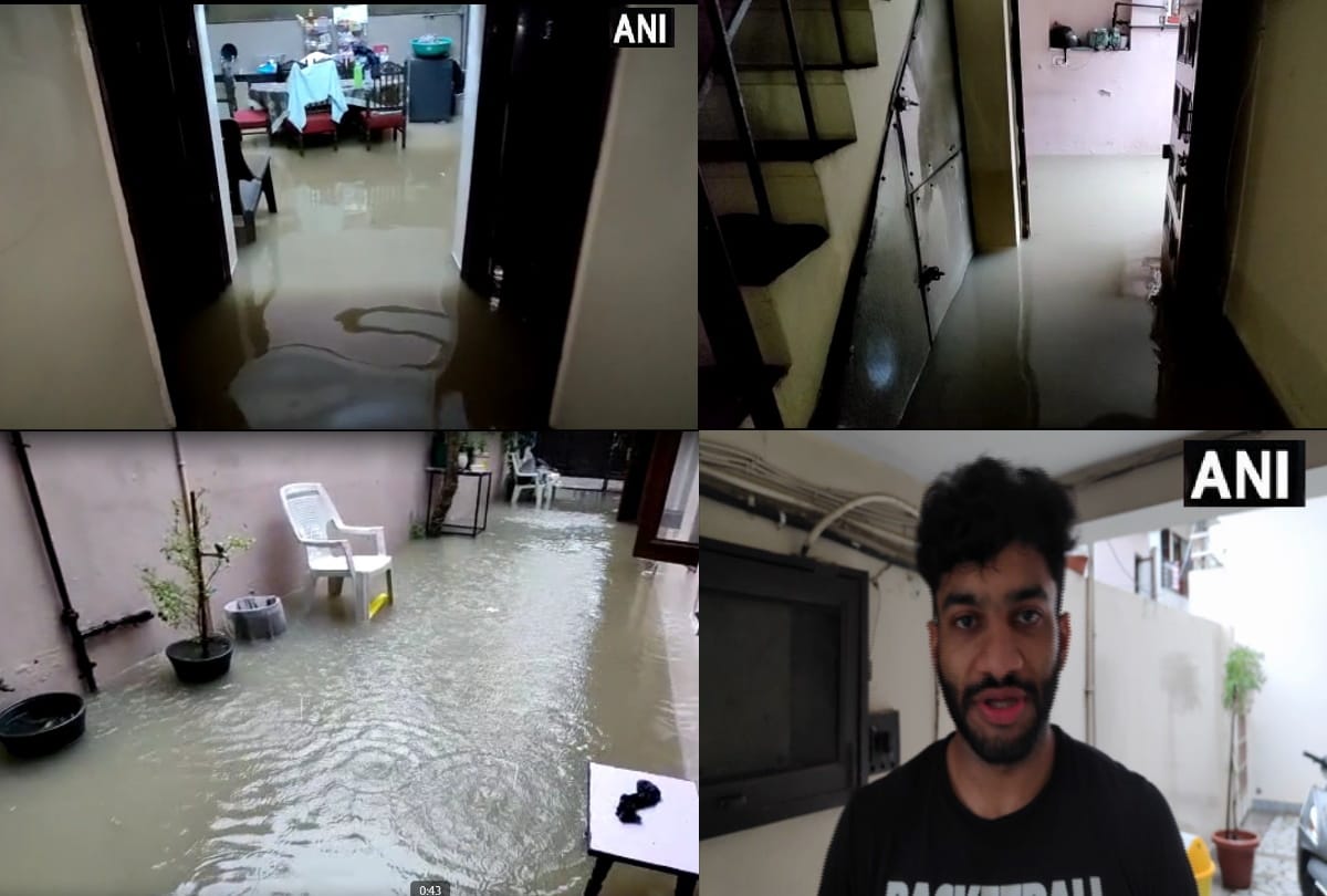 Gurugram after rain water enters bjp mla sudheer singla house son accuses JE and sdo they claim water not log in this area