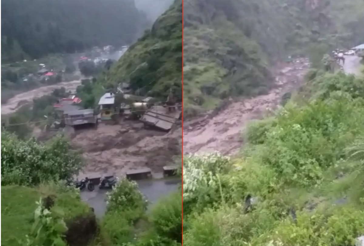 Kullu Himachal Pradesh Weather Himachal Pradesh news Flood caused by heavy rains in the Brahma Ganga river of Manikarna in Kullu