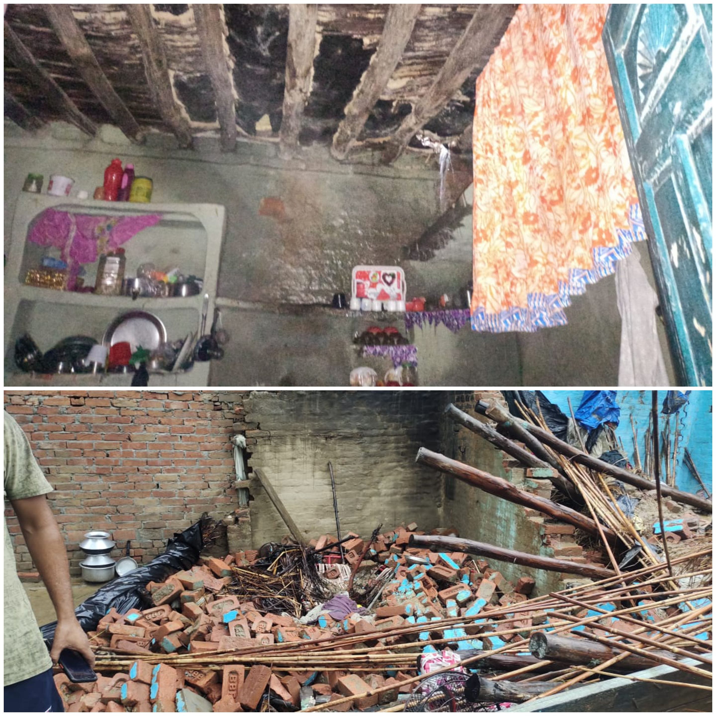 Rain creates trouble in UP: houses collapsed in many districts including Meerut, road collapse, one died in Shamli