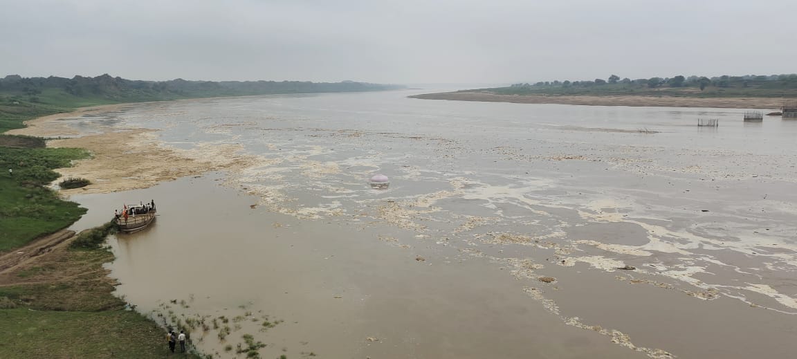 flood in chamble river, dangerous in 38 village