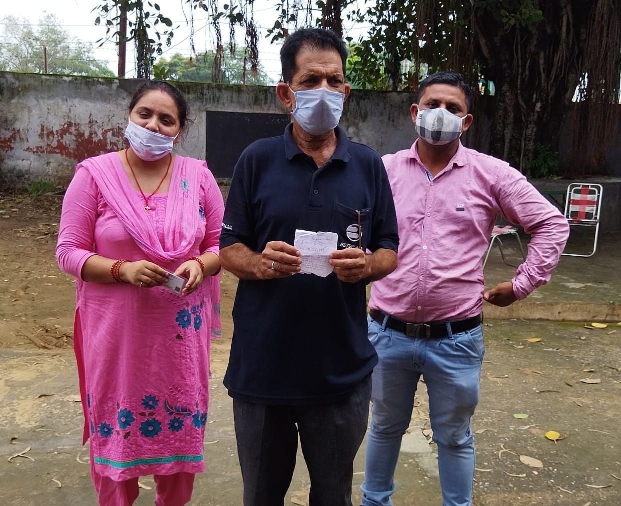 People wandering for corona vaccination in Basdehra