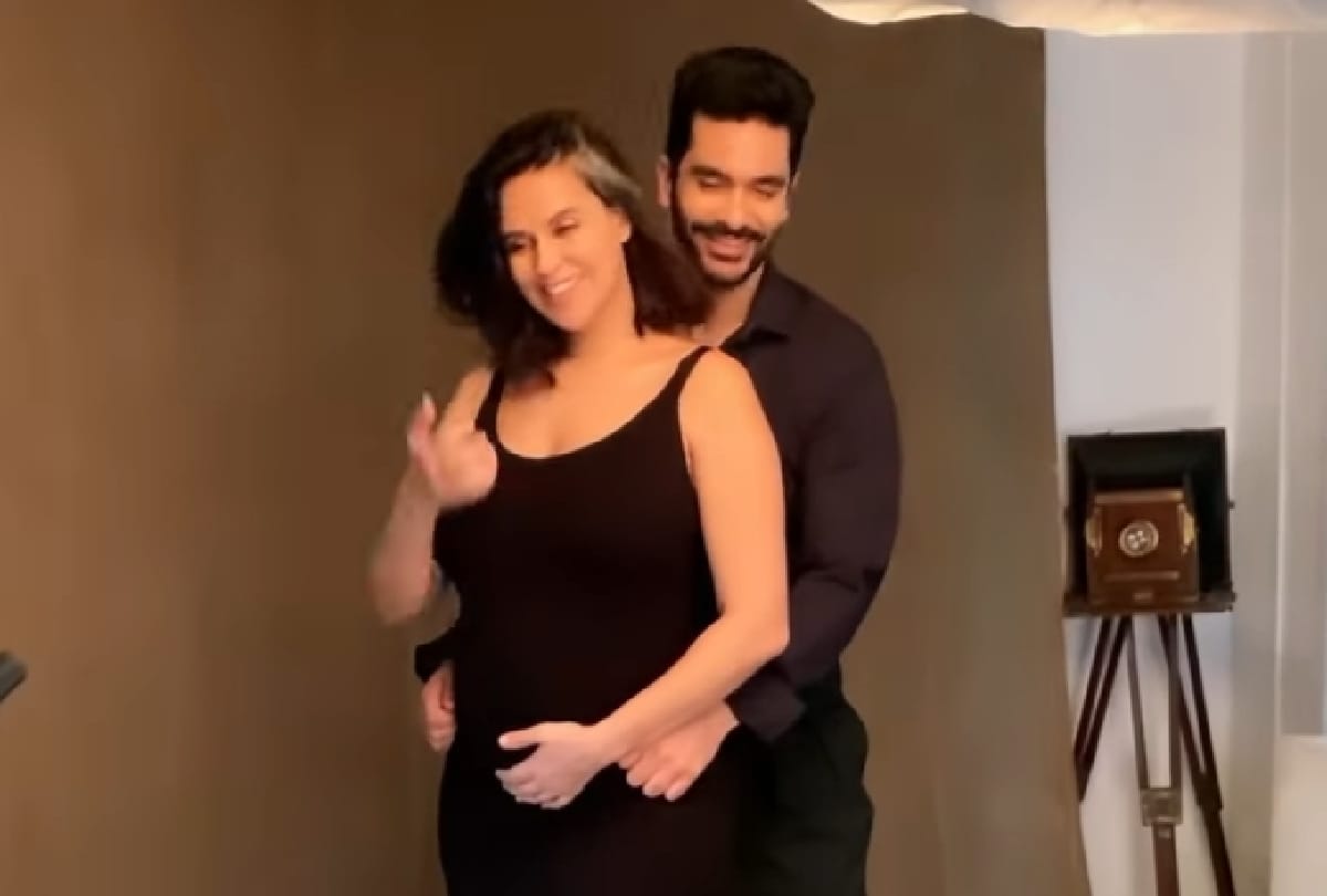 Neha Dhupia shared video of her pregnancy photo shoot on Instagram
