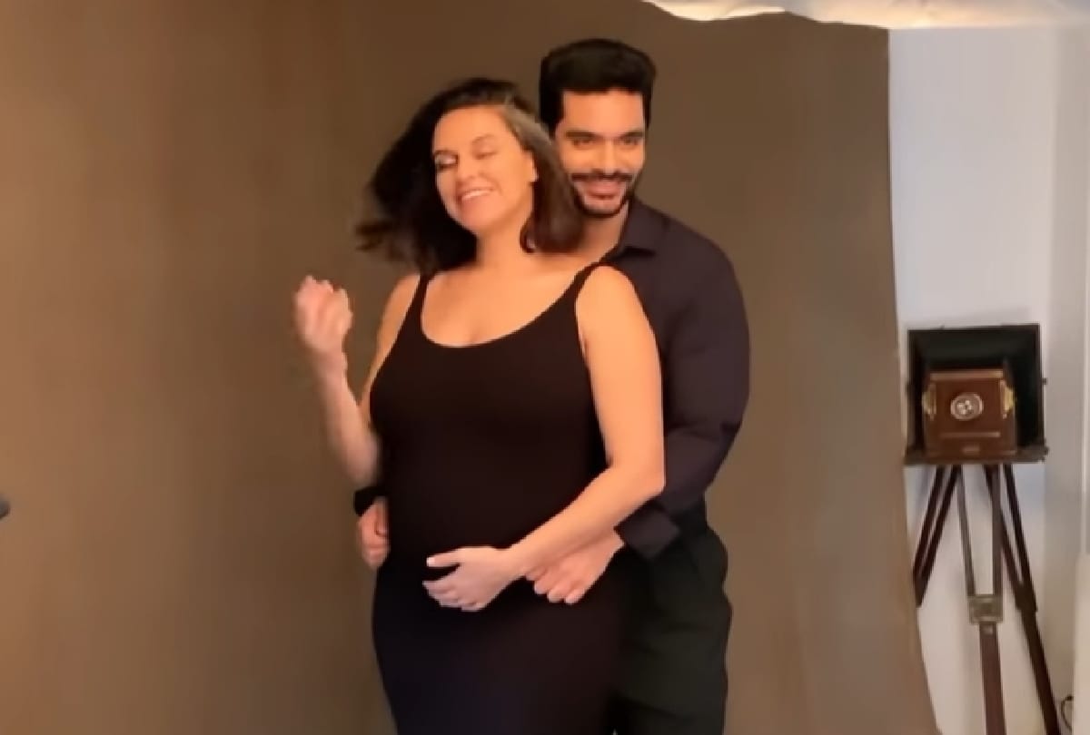 Neha Dhupia shared video of her pregnancy photo shoot on Instagram