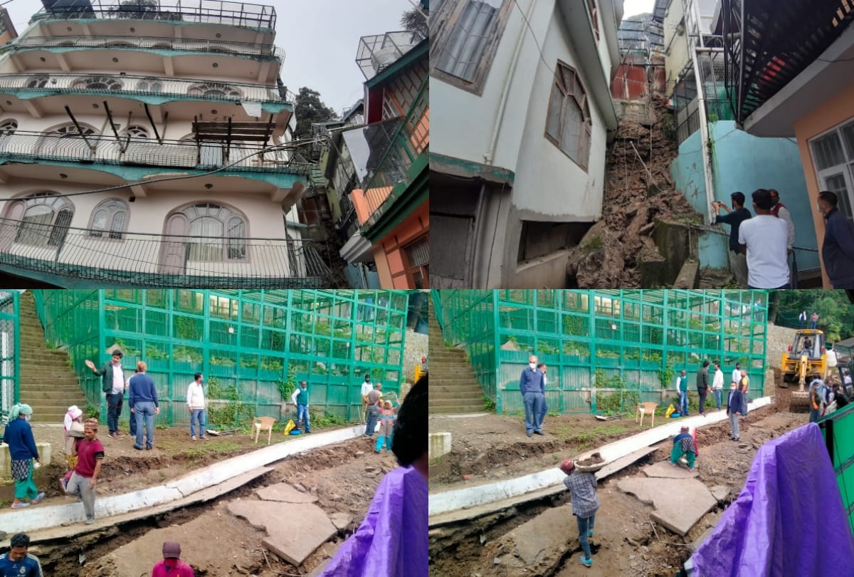 Himachal shimla news: landslide near oak over shimla six families evacuated to safer places