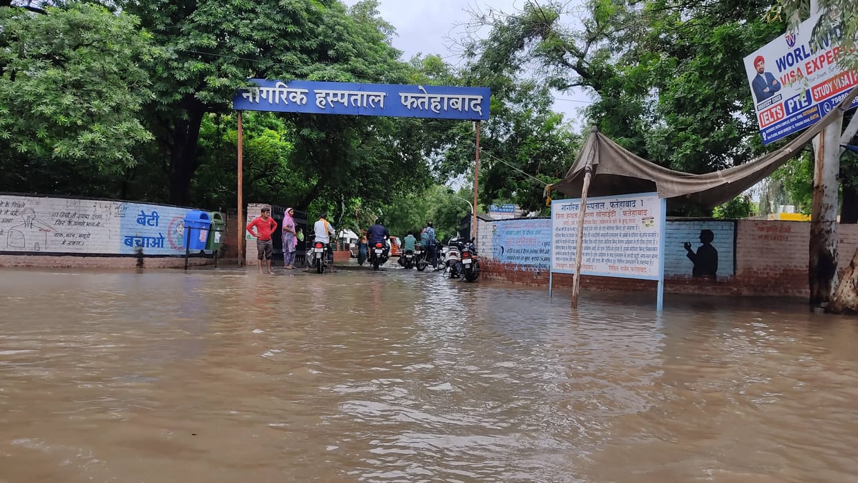 Before the start of the oxygen plant, water filled up to two feet in the civil hospital