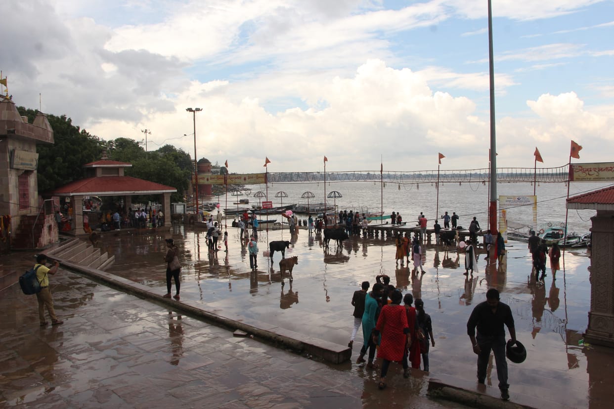 Sand canal built in Ganga is submerged water in Varanasi