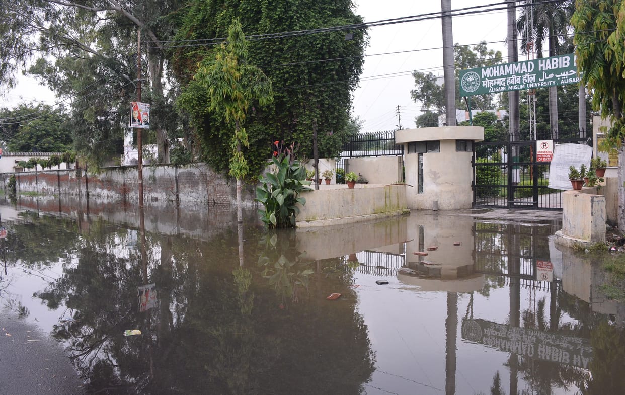 Waterlogging in the city after rain