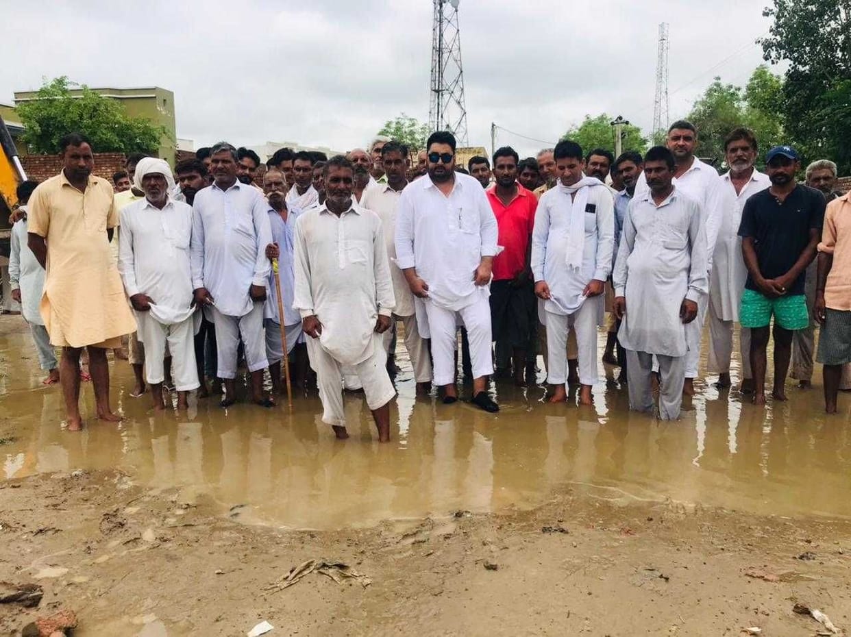 Waterlogging in the village of Deputy CM and Power Minister