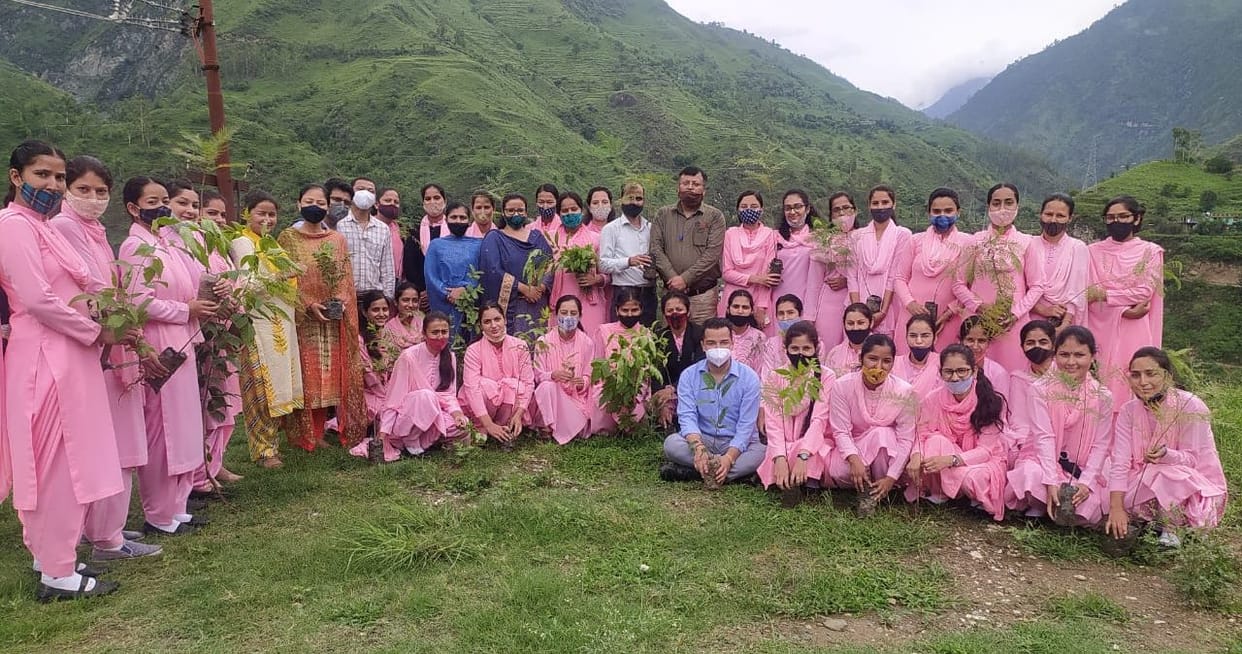 Trainees gave the message of environmental protection by planting saplings