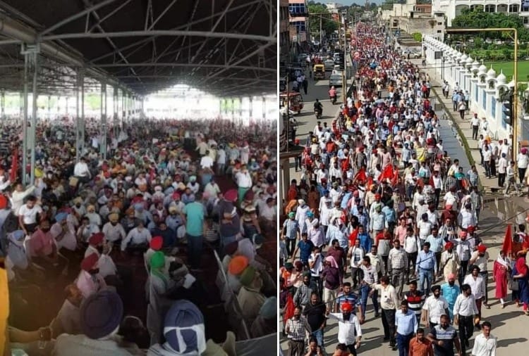 Thousands of employees from across Punjab gathered at Patiala