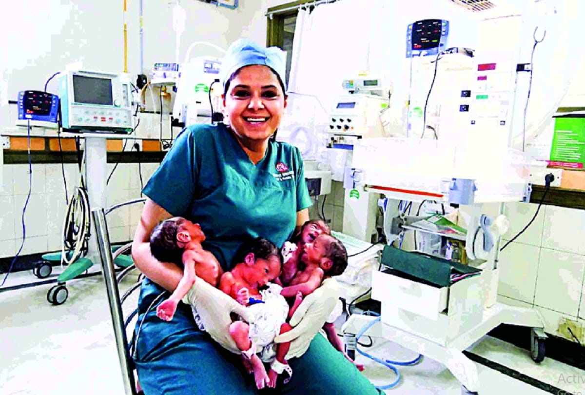 woman gives birth four baby via ivf after being childless for 8 years in delhi