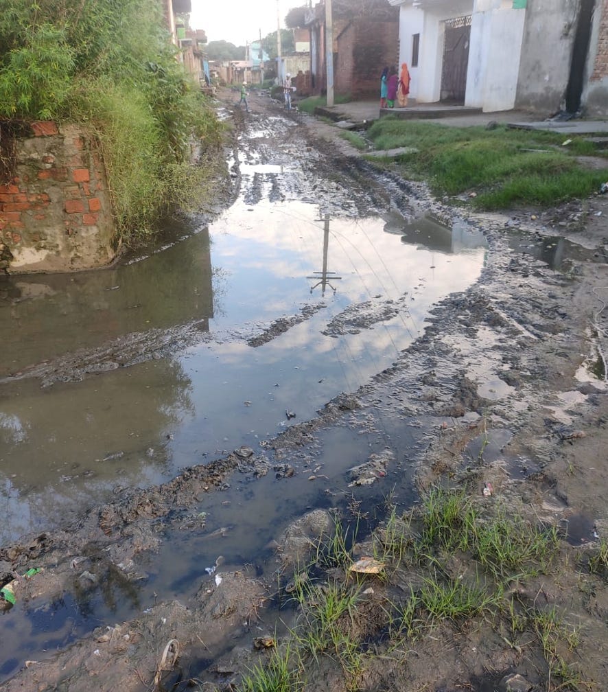 forced to pass through waterlogging and mud