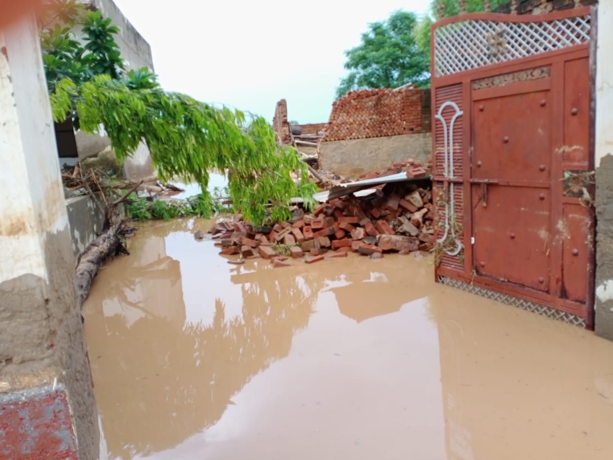 water filled in the village