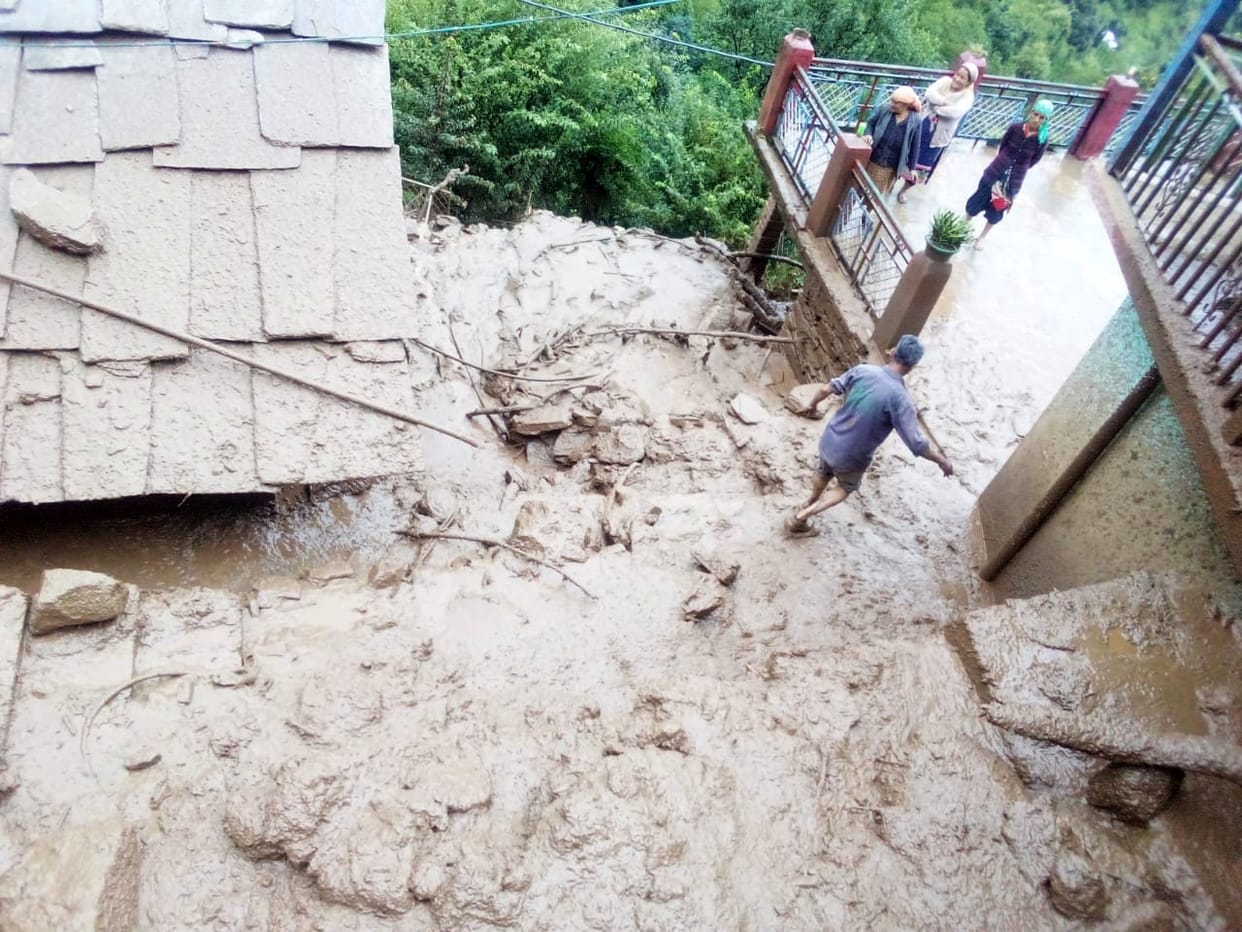 Road debris entered three houses