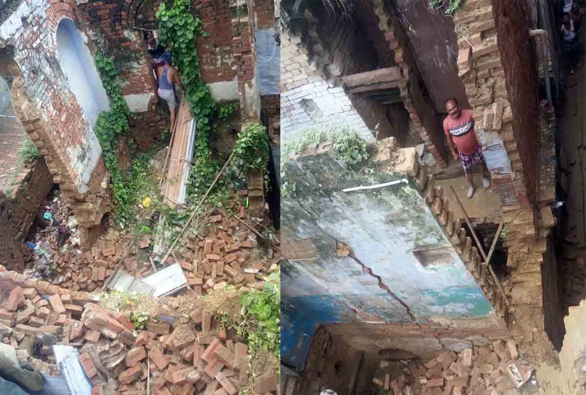 Disaster rain: dilapidated house collapsed, water filled neighborhoods