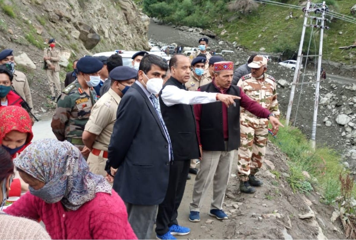 Himachal Pradesh CM Jairam Thakur visit flood hit areas in Lahaul
