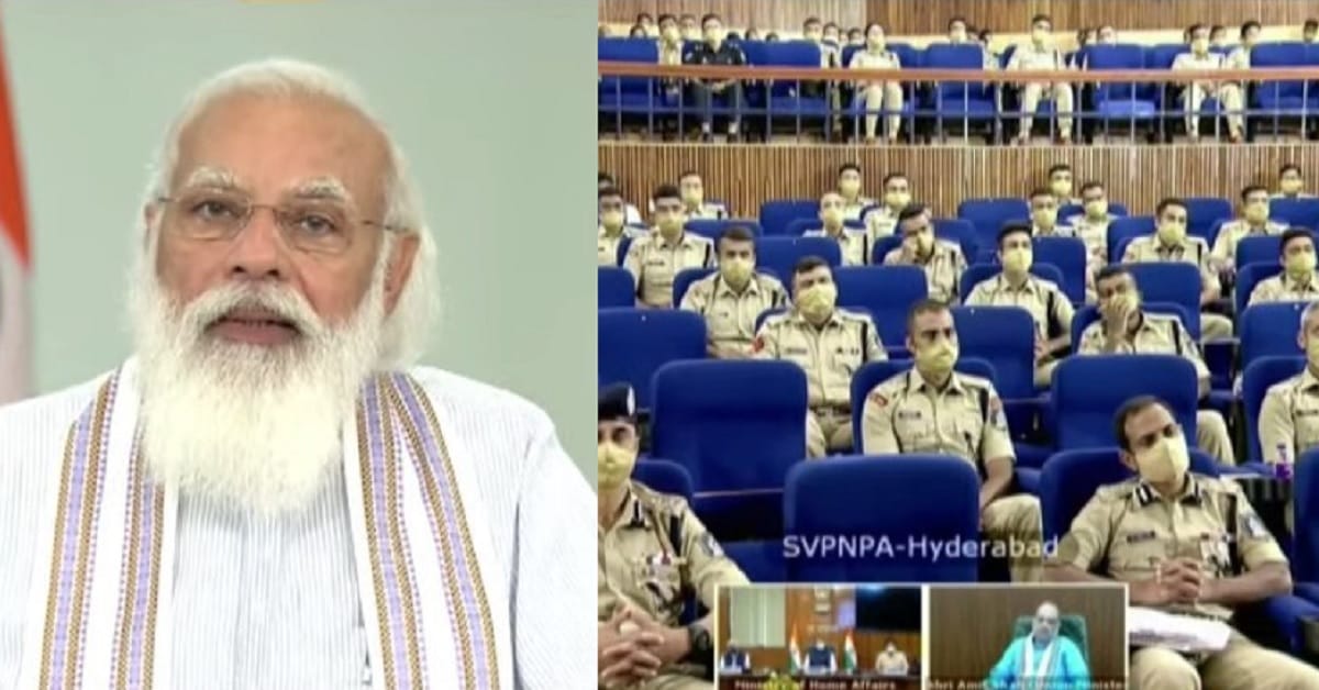 Prime Minister Narendra Modi on Saturday interacted with 144 probationary officers of IPS