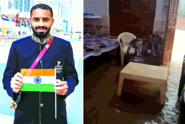 Rain water entered into house of Boxer Amit Panghal