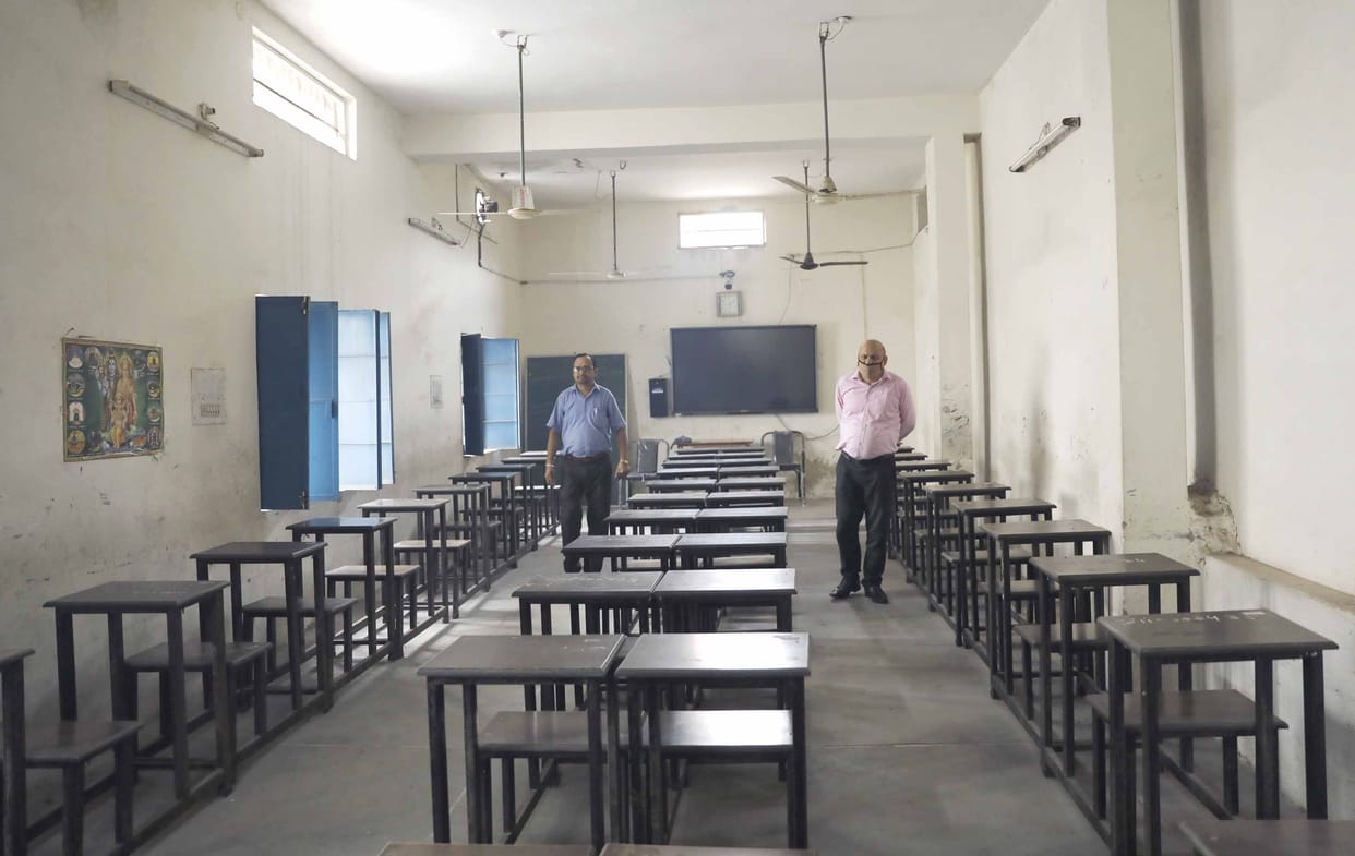 Full arrangements for the safety of girl students, hand sanitization will be done by automatic machine