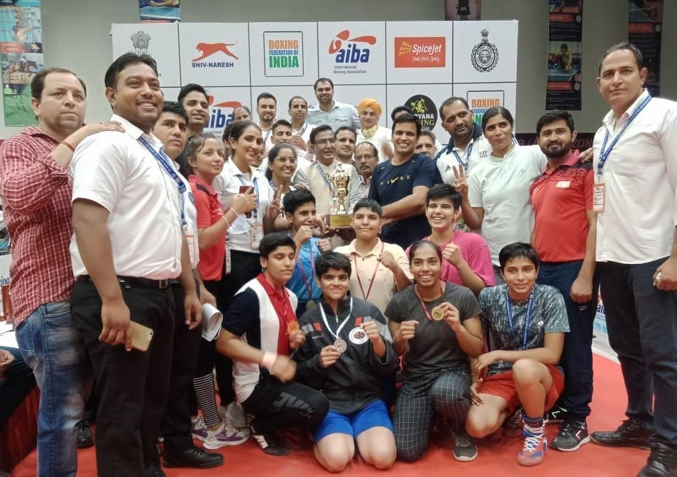 haryana girls team captured overall trophy in junior national boxing