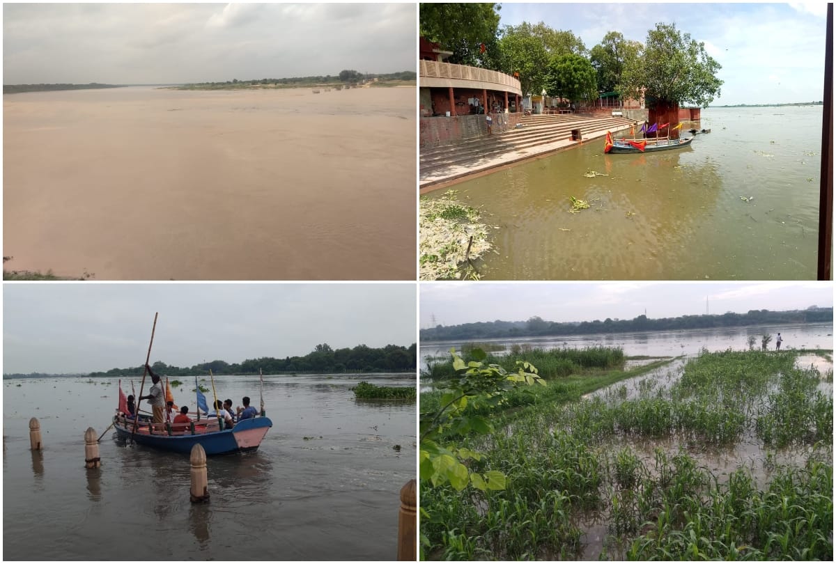 Flood situation in Agra Mathura due to water level increase of Yamuna and Chambal river