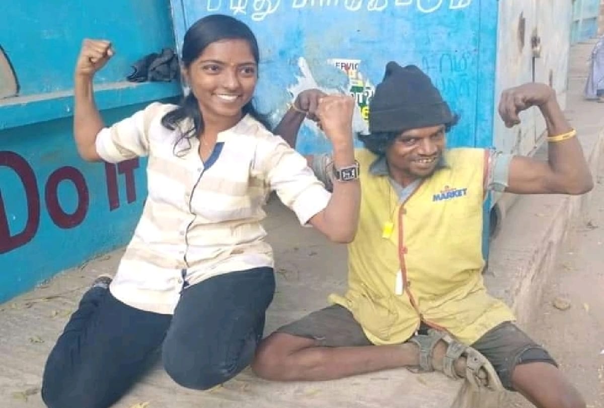 Manisha Krishnasamy of Tamil Nadu helps poor and destitute people Seeing the struggle of her parents she decided to do this work