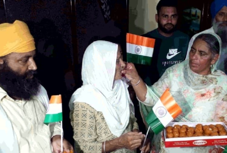 People celebrated victory of Indian team at village of hockey player Gurjit Kaur