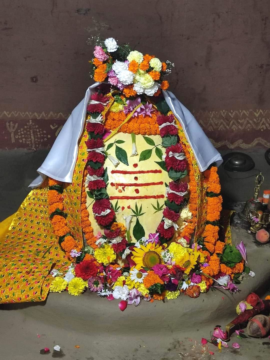 Blessings taken by offering water, milk on Shivling