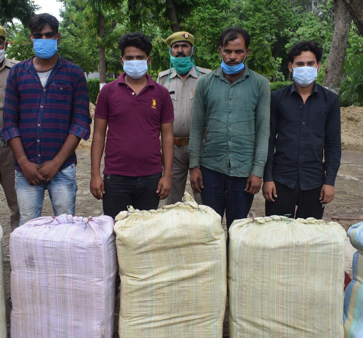 four ganja smugglers arrested by UP Police