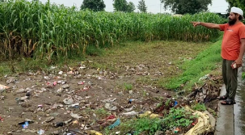 Drain waste reaching the farm