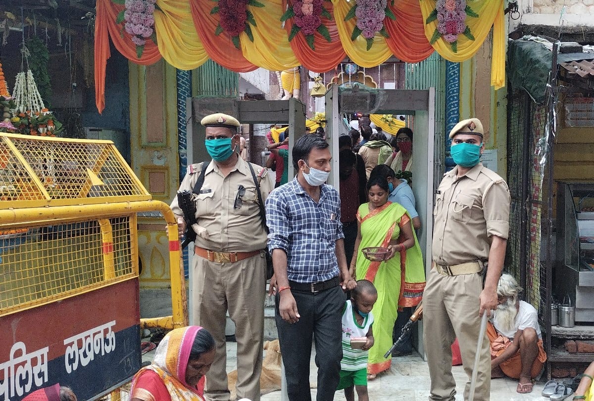 Jawans deployed for the protect of mankameshwar and new hanuman temple.