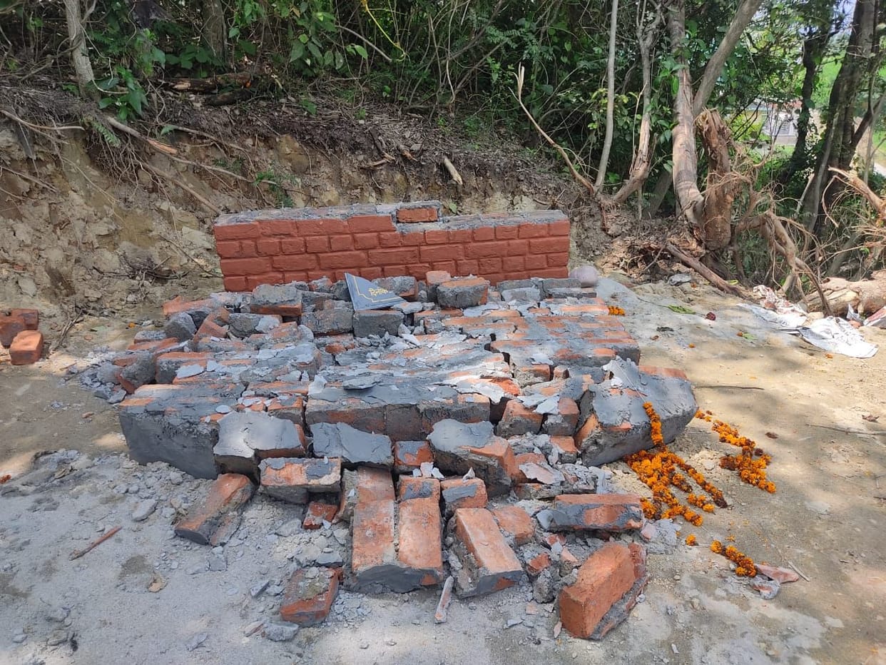foundation stone broken