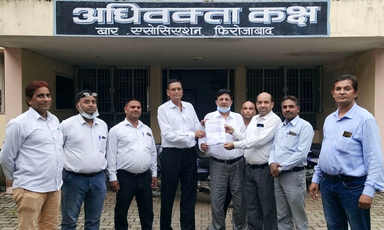 firozabad news, Protest,  against, attack, advocate, strike, court