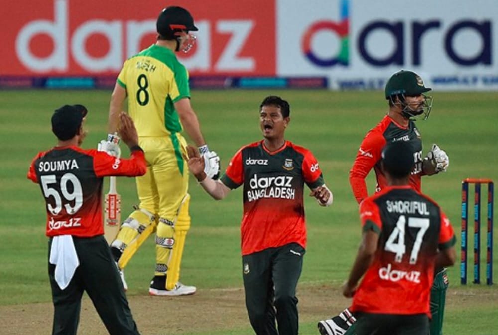 Nasum Ahmed help Bangladesh defeat Australia for first time in T20Is, win by 23 runs 