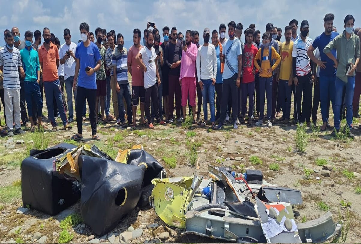 Chopper crash in Kathua near Purthu Jammu and Kashmir