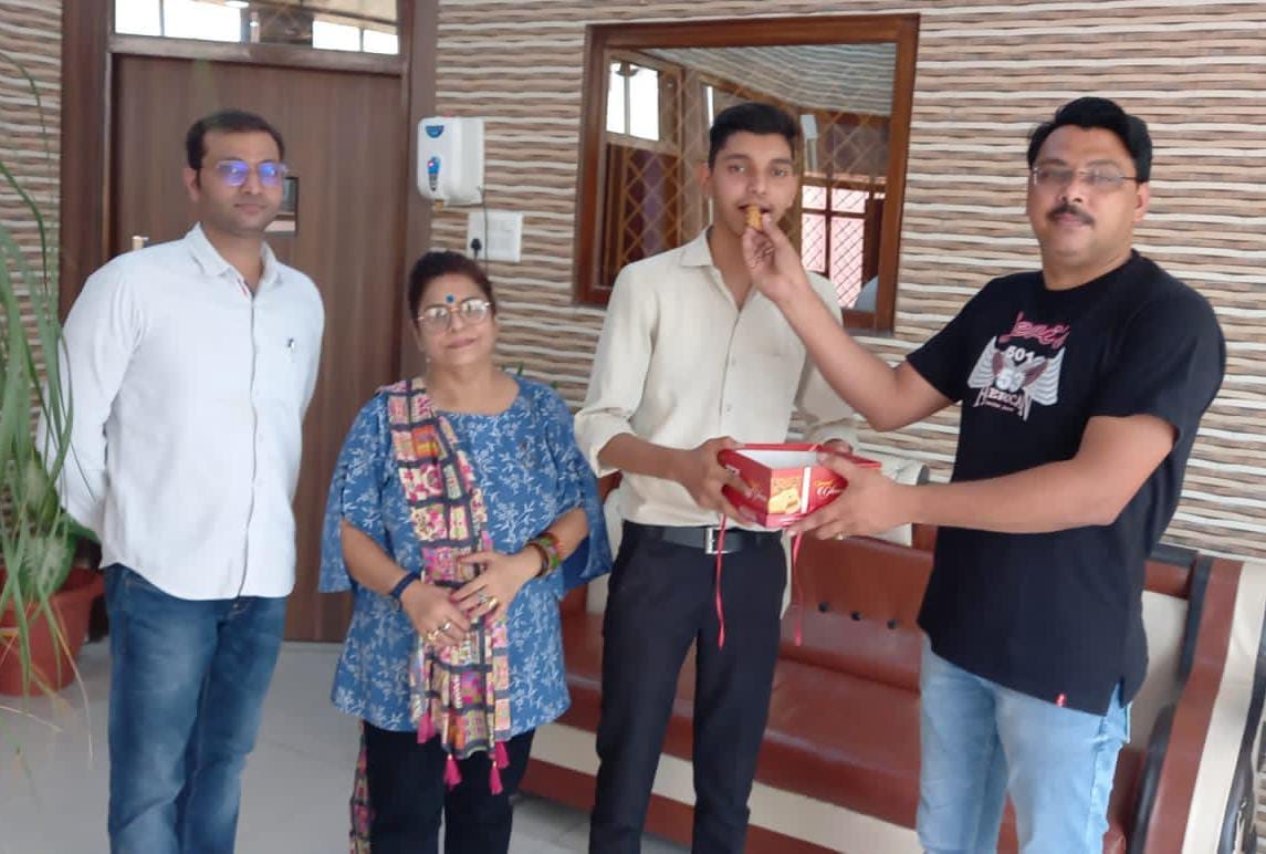 The school management congratulated the toppers of the board exams