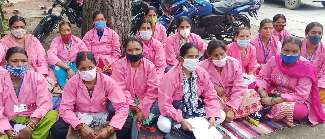 Asha's protest at CMO office